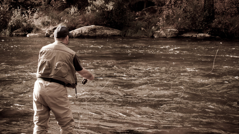 Salmon fly fishing presentation