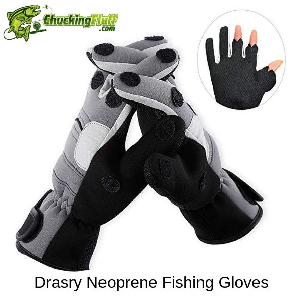 Drasry Neoprene Touchscreen Ice Fishing Gloves Winter Cold Weather  Windproof M 