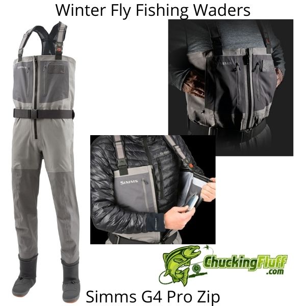 Winter Fly Fishing Waders - Simms G4 Pro Zip