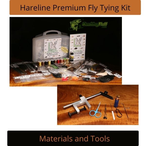 Hareline Fly Tying Material Kit with Premium Tools and Vise – Fly